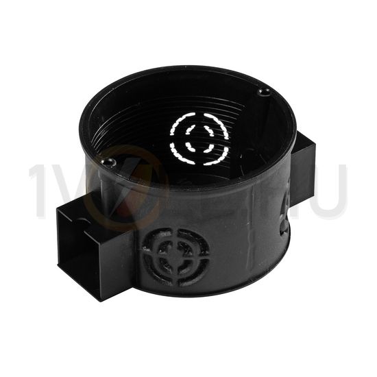 Süllyesztett szerelvénydoboz d65x41mm 1-es kerek 65mm-átmérő fekete műanyag BUDVILL - S1