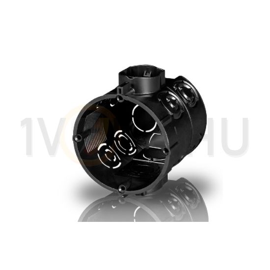 Süllyesztett szerelvénydoboz mély 1-es kerek 80mmx 65mm-átmérő fekete műanyag E107M25 F-TRONIC - 7310131