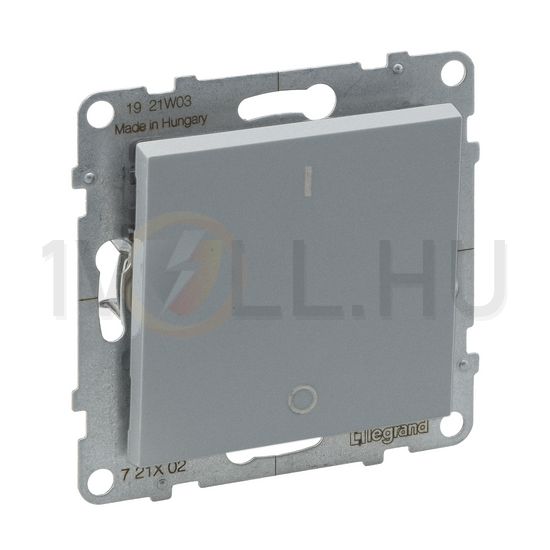 Suno 102 2P kapcsoló (O-I) 102 2P kapcsoló betét közp. fedéllel alumínium süllyesztett LEGRAND - 721302
