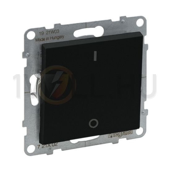 Suno 102 2P kapcsoló (O-I) 102 2P kapcsoló betét közp. fedéllel fekete süllyesztett IP20 LEGRAND - 721402