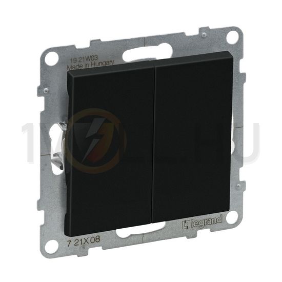 Suno 106+6 kettős váltókapcsoló 106+6 kettős váltókapcsoló betét közp. fedéllel fekete LEGRAND - 721408