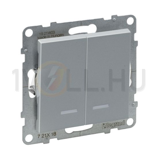 Suno 106+6 kettős váltókapcsoló +jelzőfény 106+6 kettős váltókapcsoló alumínium rugós LEGRAND - 721318