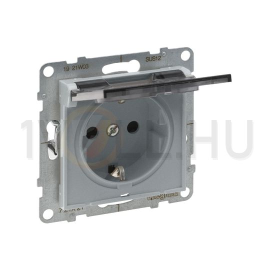 Suno 162 dugalj földelt csapófedéllel gyerekzárral alumínium IP21 süllyesztett rugós LEGRAND - 721327