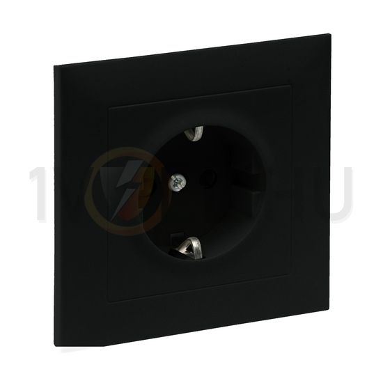 Suno 162 dugalj földelt gyerekzárral fekete IP20 süllyesztett csavaros LEGRAND - 721428