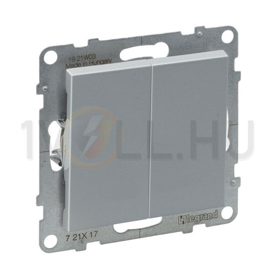 Suno N101 nyomó betét közp. fedéllel 2- nyomógomb 2z alumínium IP20 süllyesztett dmax. LEGRAND - 721317