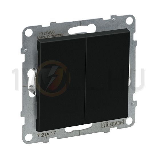 Suno N101 nyomó betét közp. fedéllel 2- nyomógomb 2z fekete IP20 süllyesztett dmax. LEGRAND - 721417