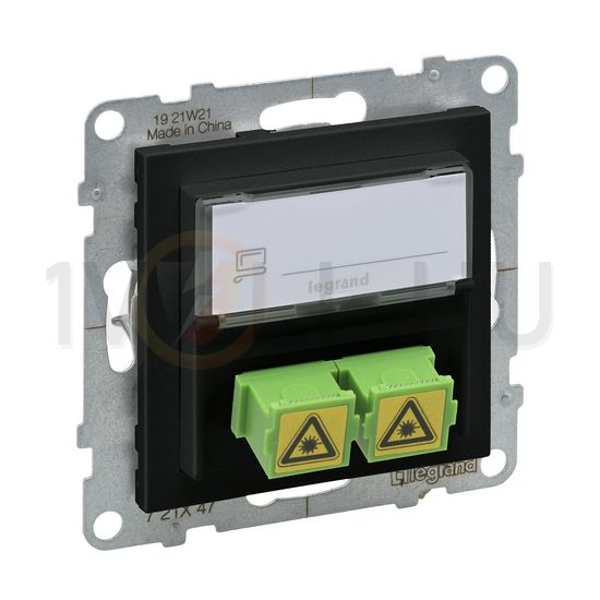 Suno optikai csatlakozóaljzat süllyesztett bepattintás 2 SC fekete egyenes LEGRAND - 721447