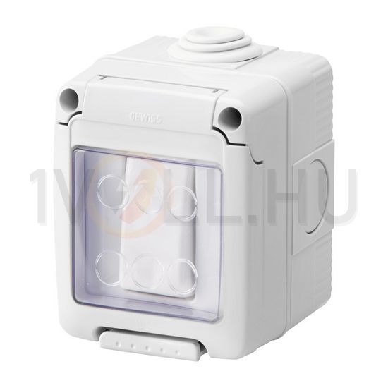 System nyomó N101 védett betét komplett házban szürke falonkívüli csavaros IP55 27Combi GEWISS - GW27835