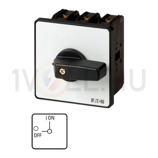 Szakaszoló be-ki kapcsoló 100A 3P 37kW/400VAC-3 beépíthető fix fekete P3-100/E EATON - 067201