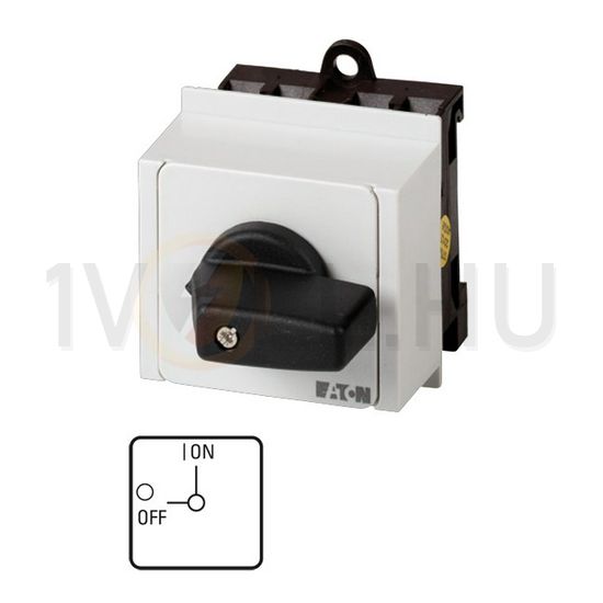 Szakaszoló be-ki kapcsoló 20A 1P 5.5kW/400VAC-3 ráépíthető sorolható fix T0-1-8200/IVS EATON - 074471