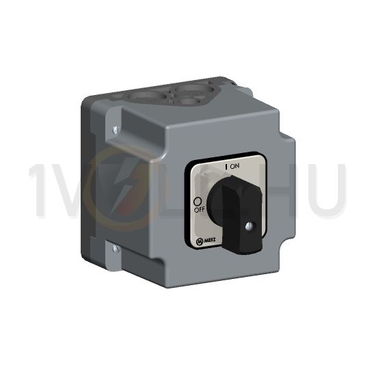 Szakaszoló be-ki kapcsoló 20A 3P 5.5kW/400VAC-3 tokozott fekete A 105/6.I1N0200 MERZ - MZ13000