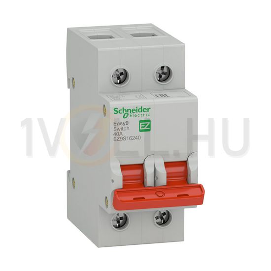 Szakaszoló be-ki kapcsoló 40A 400V 2P sorolható fix piros működtetőkaros 2M Easy9 Pro Schneider - EZ9S16240