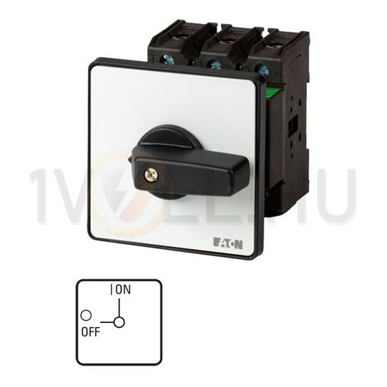 Szakaszoló be-ki kapcsoló 63A 3P 30kW/400VAC-3 ráépíthető közéépíthető fix fekete P3-63/Z EATON - 050591