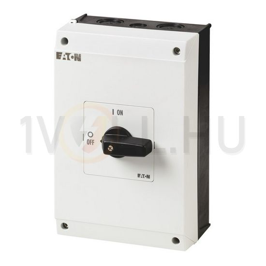 Szakaszoló be-ki kapcsoló 63A 3P 30kW/400VAC-3 ráépíthető tokozott fekete P3-63/I4 EATON - 207356