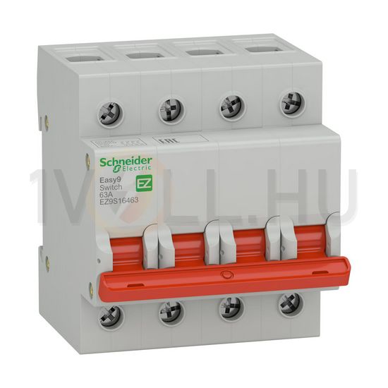 Szakaszoló be-ki kapcsoló 63A 400V 4P sorolható fix piros működtetőkaros 4M Easy9 Pro Schneider - EZ9S16463