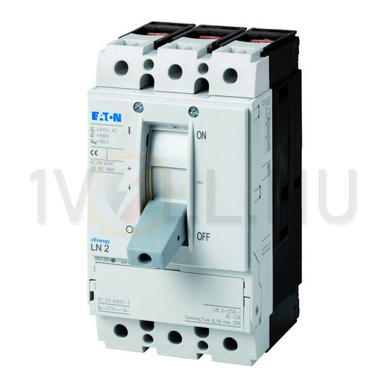 Szakaszoló főkapcsoló 250A 3P 132kW/400VAC-3 ráépíthető sorolható közéépíthető LN2-250-I EATON - 112004