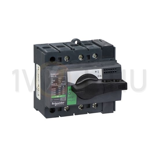 Szakaszoló főkapcsoló 40A 500V 3P ráépíthető beépíthető előlapi központos fix INS4040 Schneider - 28900