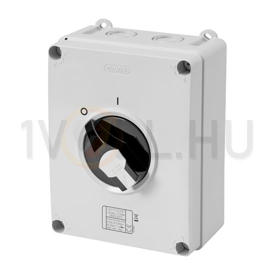 Szakaszoló vész- be-ki kapcsoló 4P 63A tokozott IP66 70RTHP GEWISS - GW70408P