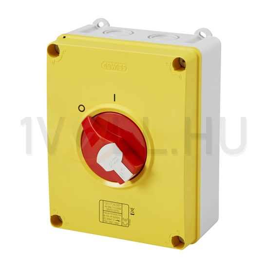 Szakaszoló vész- be-ki kapcsoló 4P 63A tokozott IP66 70RTHP GEWISS - GW70438P