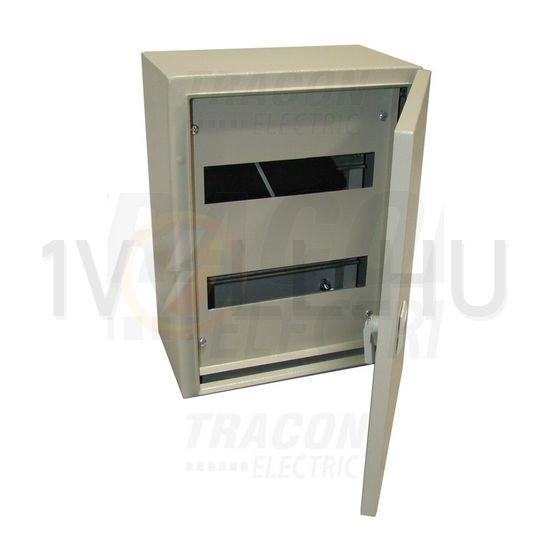 Szekrény fali teli ajtós maszkos acél szerelőlappal 400mm 300mmx 200mmx IP55 szürke TRACON - TFE403020M
