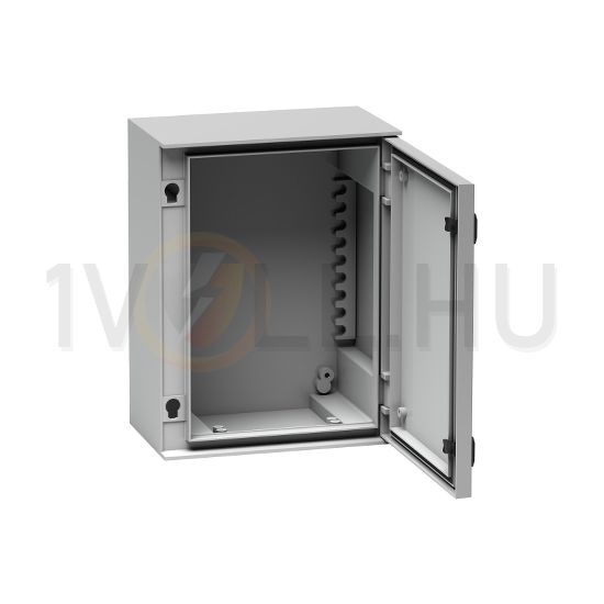 Szekrény fali teli ajtós műanyag 530mm 430mmx 200mmx IP66 szürke Thalassa PLM Schneider - NSYPLM54G