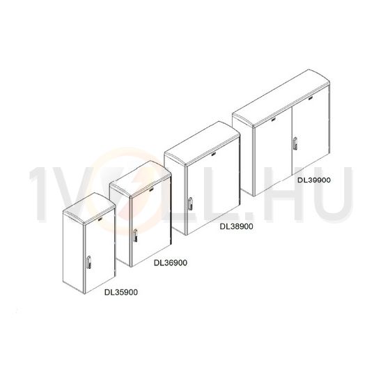 Szekrény lábazat nélkül Gr.0-ás nagyság műanyag síma falú 922mm x 595mm x 342mm Emiter - DL36900