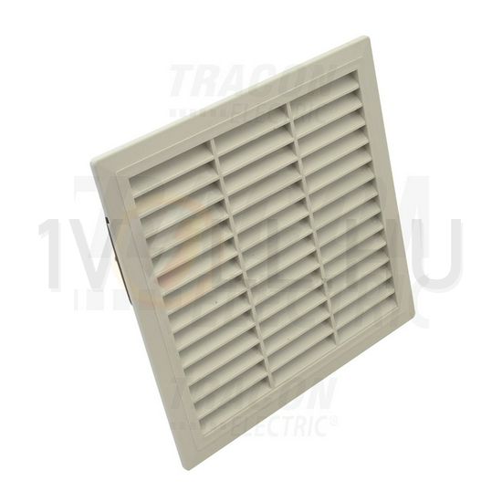 Szellőzőrács elosztószekrényhez 250mmx 250mmx alumínium bepattintható Beépített szűrővel TRACON - V215-KNY