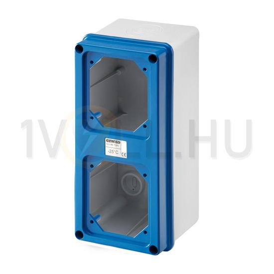 Szerelvénydoboz falonkívüli 16-32A CEE dugaljhoz műanyag 120mm x 280mm-hossz 92mm IP55 IB GEWISS - GW66741N