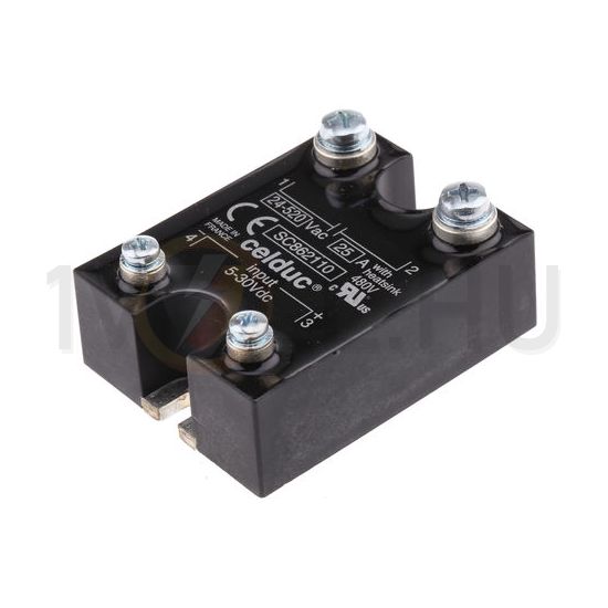 Szilárdtestrelé panelre pillanat kapcs. 1F 24-520V AC 25A/AC-1 5-30VDC SC8 CELDUC - SC862110