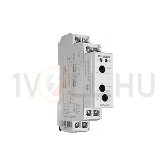 Szintkapcsoló vezetőképesség-elvű 1v 24-230VAC-működtetés 24-230VDC-működtetés Nivocont Nivelco - KRK-512-5