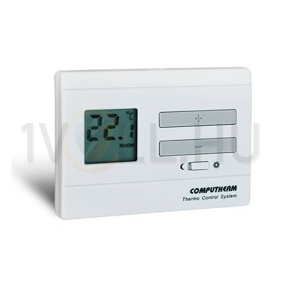 Szobatermosztát LCD +2xAA1,5V-elem 5°C- 40°C elem falonkívüli világosfehér  fűtés QUANTRAX - Q3