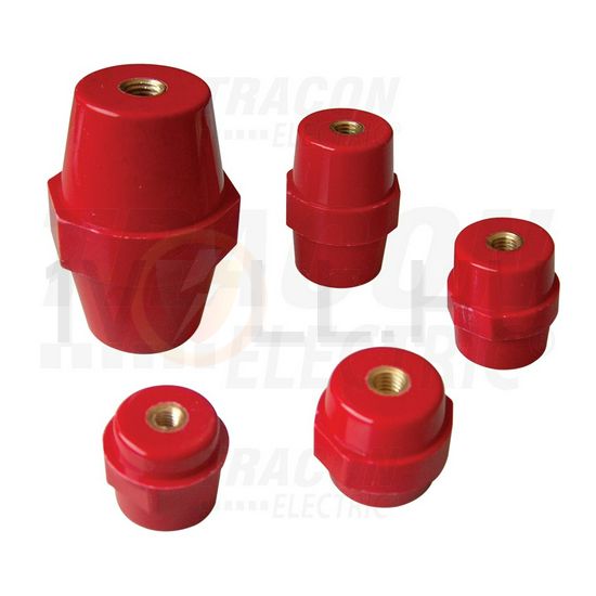 Támszigetelő 25mm M6 piros 1P TRACON - STS-25