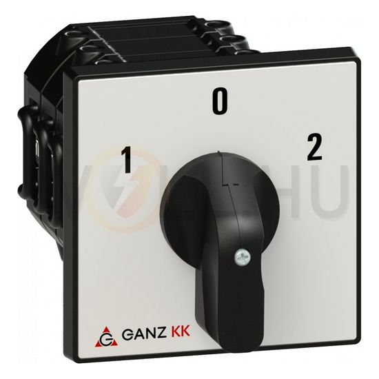 Terhelés 0-1-2 átkapcsoló 3P 63A előlapra KK2-63-6006 Ganz KK - 903-6006-701