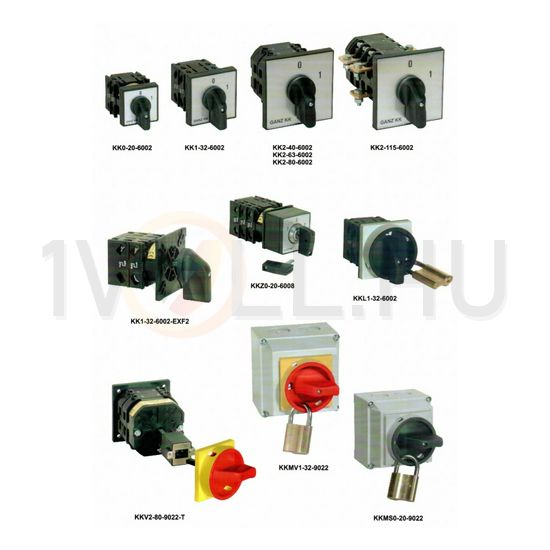 Terhelés be-ki kapcsoló 2P 20A tokozott KKM0-20-6001 Ganz KK - 3AC6001XB00S20