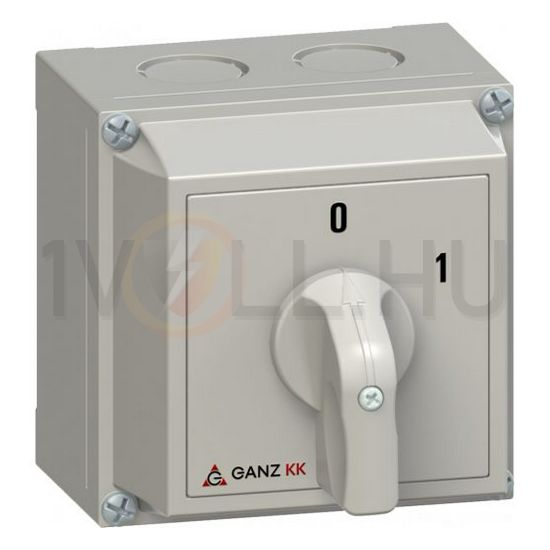 Terhelés 0-1 be-ki kapcsoló 3P 20A tokozott KKM0-20-6002 Ganz KK - 3AC6002XB00S20
