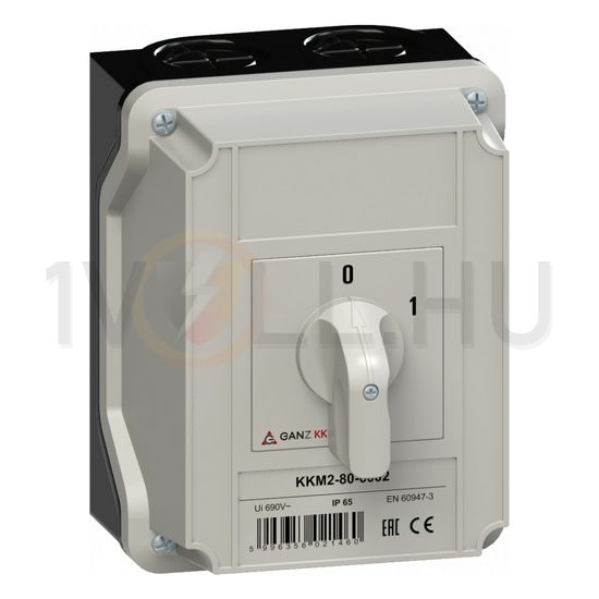 Terhelés be-ki kapcsoló 3P 80A tokozott KKM2-80-6002 Ganz KK - 902-6002-842