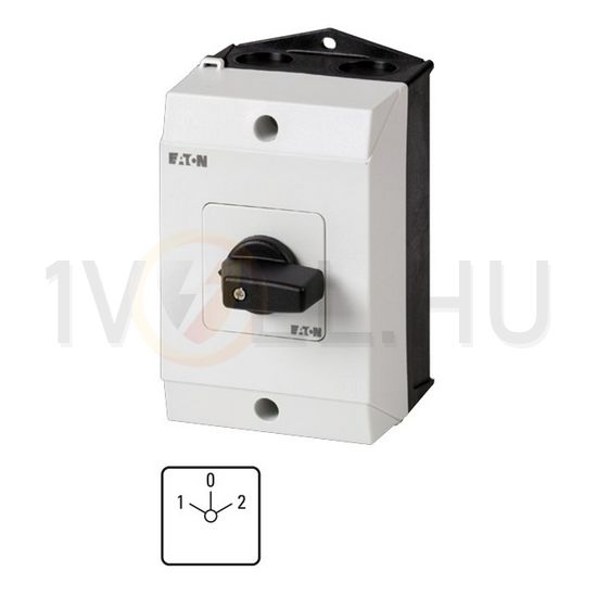 Terhelés irányváltó kapcsoló 3-pólus 20A 4kW/AC-3/400V ráépíthető tokozott T0-3-8401/I1 EATON - 207132