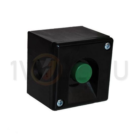 Tokozott nyomógomb zöld 1-pozíció 400VAC fekete műanyag IP40 1-z VA Elektronika - BKV-MT(2)