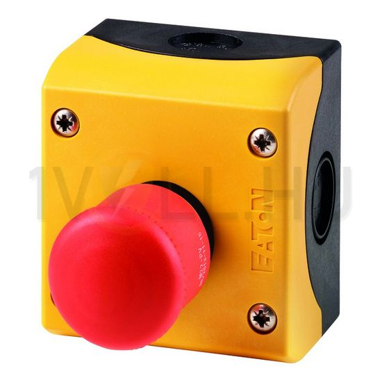 Tokozott vésznyomó húzónyugtázás 1-pozíció 115-500VAC 24-220VDC sárga M22-PV/KC02/IY EATON - 216524