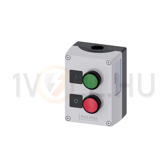 Tokozott nyomógomb O-I piros-zöld 2-poz. 5-500V50Hz 5-500VDC szürke műanyag 1z SIRIUS ACT SIEMENS - 3SU1802-0AB00-2AB1