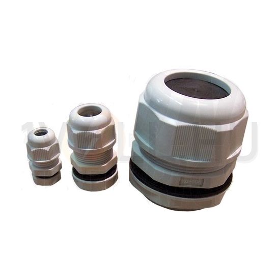 Tömszelence M 16 ellenanyával 5-10mm-kábelátmérőhöz műanyag világosszürke TRACON - MG-16