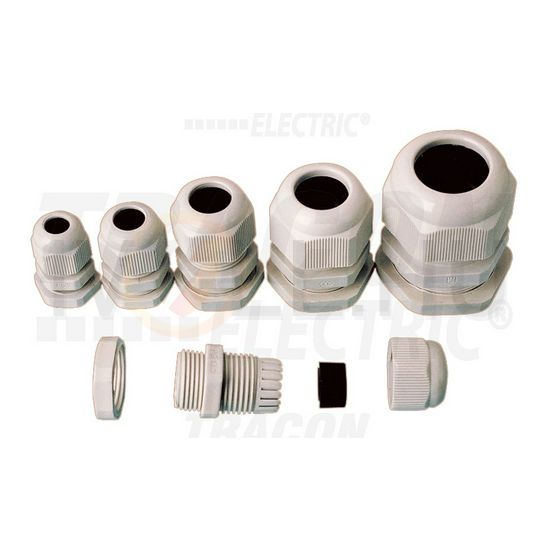 Tömszelence PG 36 ellenanyával 25-33mm-kábelátmérőhöz műanyag világosszürke TRACON - PG-36