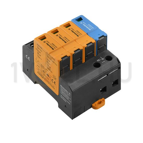 Túlfeszültség-levezető dugaszolható 3P+N T2 TNC TN-C-S TN 230V/AC VPU AC II 3+1 300/50 Weidmüller - 2591080000