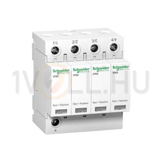 Túlfeszültség-levezető dugaszolható 4P T2 TNC 350V/AC 20kA 8M Acti9 iQuick PRD Schneider - A9L20400