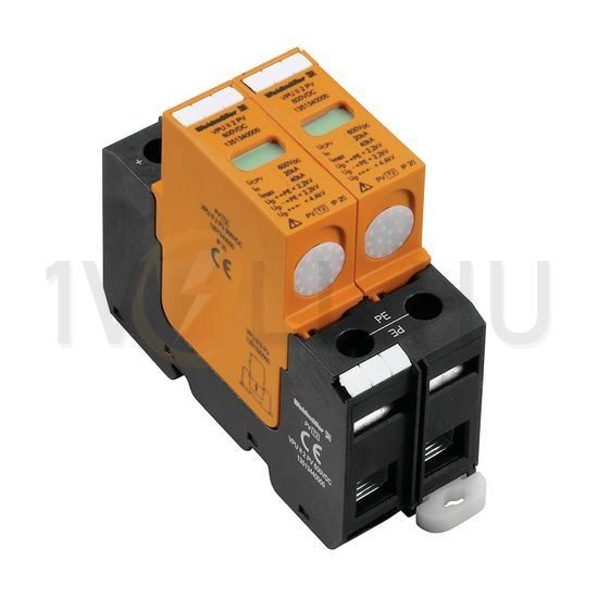 Túlfeszültség-levezető szolár dugaszolható 2P 2P T2 600V/DC 40kA VPU II 2 PV 600V DC Weidmüller - 1351340000