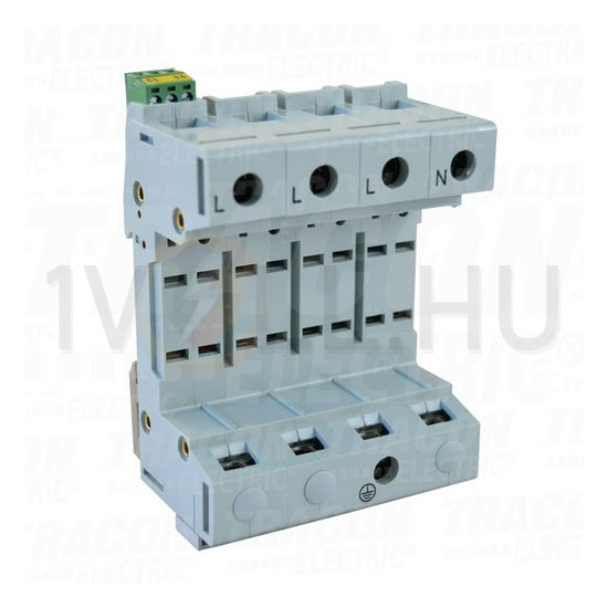 Túlfeszültségvédő foglalat 2-es típusú túlfeszültség levezetőkhöz 4P energiatechnika-hez TRACON - TTV2-BASE-4P