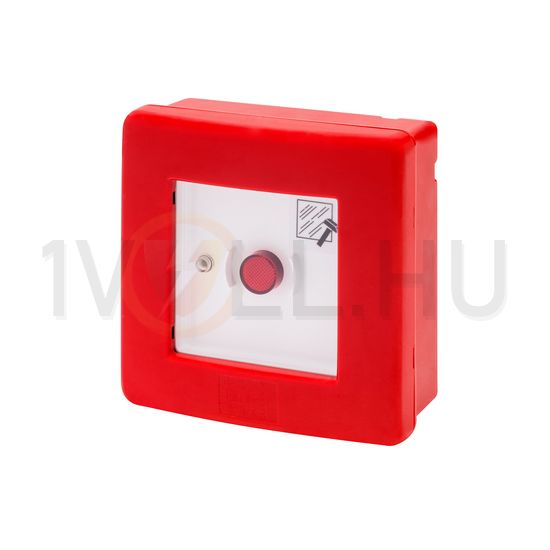 Tűzvédelmi kézi jelzésadó falonkívüli tűzriasztó (piros) műanyag piros üveglapos IP55 42RV GEWISS - GW42201