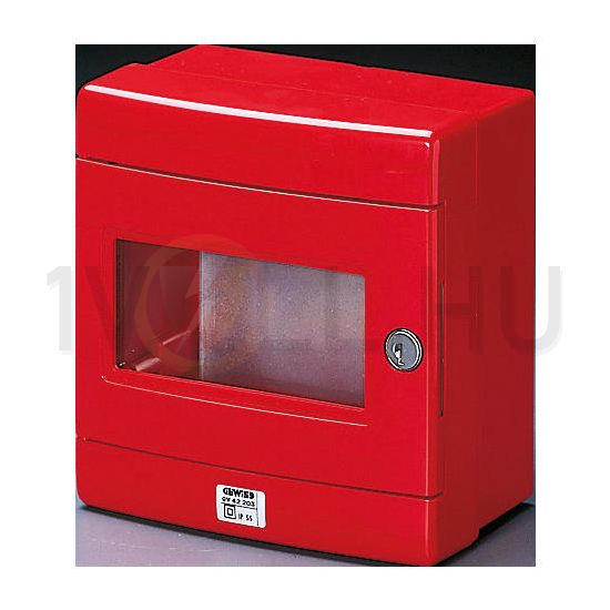 Tűzvédelmi kézi jelzésadó falonkívüli tűzriasztó (piros) műanyag piros üveglapos IP55 42RV GEWISS - GW42203