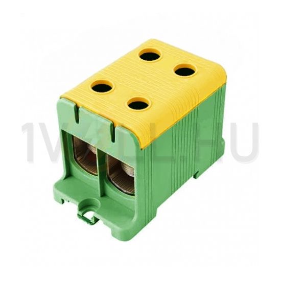 Univerzális sorkapocs PE zöld-sárga 2,5-50mm2Cu 6-50mm2Alu 1P csavaros UK 50/2 PE Pollmann - 2090203