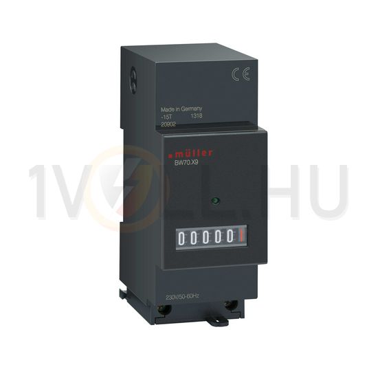 Üzemóraszámláló analóg kvarc 7digit 230V/ AC 99999h 2M IP50 BW 70.89 Hugo Müller - 20944